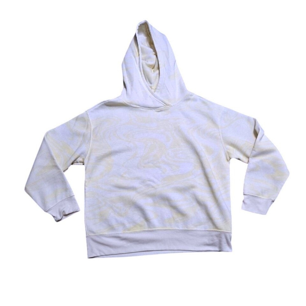 JUST be Tie Dye Hoodie Sweatshirt Yellow White Pullover Long Sleeve Size L